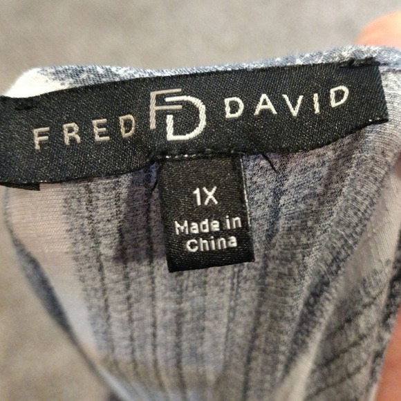 💸$10 Fred David Peekaboo Shoulder Arm Detail Women's 1X Tie Front Blouse - Picture 6 of 6